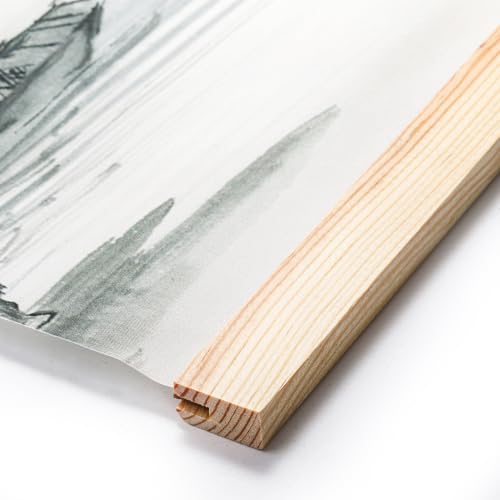 Noamus NO-ZHUGEGELANDSCAPEPAINTING-4P 4 Pack Landscape Painting, China Fir Wooden Frame Hanger, Chinese Traditional Wall Art, Hanging Scroll Poster Canvas Artwork thumb #6