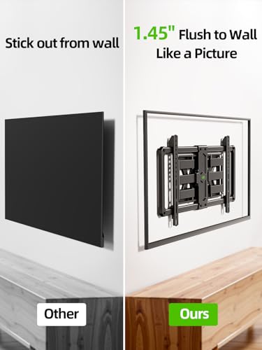Image of USX MOUNT Ultra Slim TV Wall Mount for Most 37-90 inch Television, Full Motion TV Mount Dual Swivel Articulating Tilt 6 Arms, Up to 120lbs, VESA 600x400mm, Max 16 inch Wood Studs, XML612-K