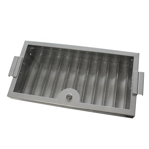 Professional Metal 10 Row Casino Poker Dealer Chip Tray & Locking Cover - Thumbnail 2