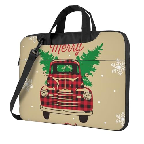 Salelf Christmas Vintage Red Truck für 360 Schutz Laptoptasche für 13-15,6 Zoll, Business Messenger Aktentasche