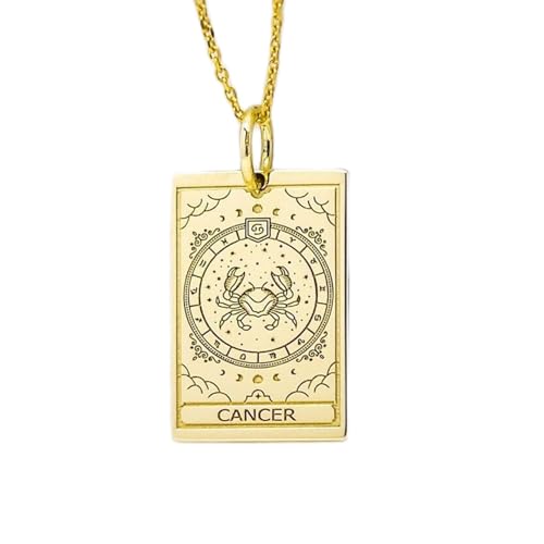 Collier Cancer en argent 925 doré LKBEADS chaîne 45 cm
