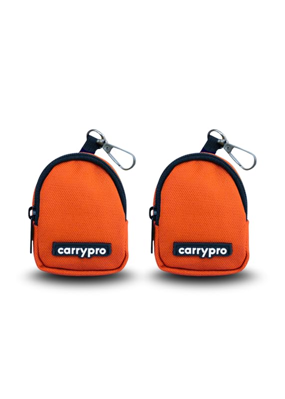 Image of CarryPro PRO Coin Pouch with Zipper for Multipurpose Usage for Adults and Kids, Small Size, Pack of 2 (Hot Orange)