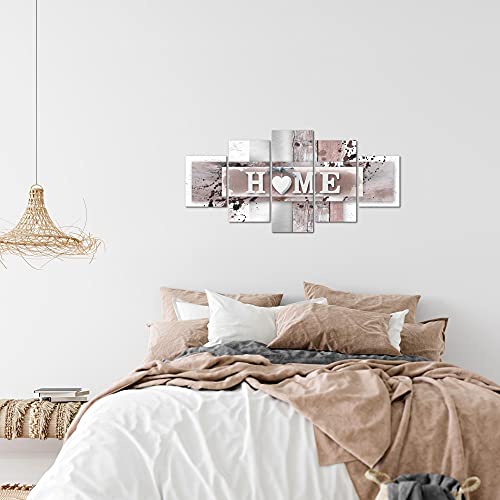 Murali da Parete Home Cuore 5 Pezzi Quadro Tela