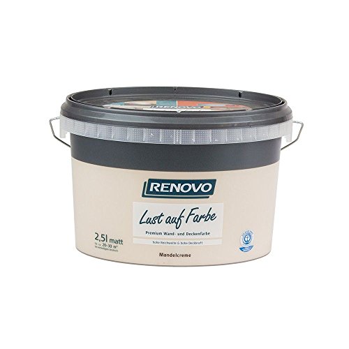 Trendfarbe Mandelcreme 2,5 L Renovo Lust auf Farbe - Wandfarbe Deckenfarbe