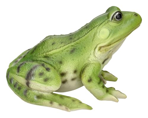 Figuren Shop GmbH Gartenfigur Frosch grün – Lebensechte HotAnt Froschfigur, 21,5 cm Länge, wetterfest & handbemalt für Teich & Garten