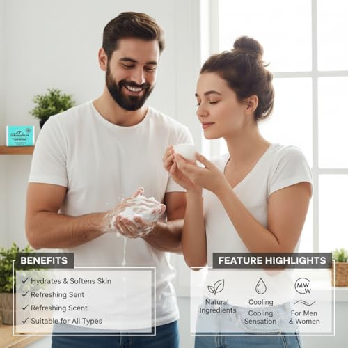 Image of Devotion Cool Splash Natural Bath Soap - Pack of 6 | 75g Bars | Refreshing, Hydrating, and Gentle on Skin