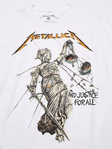 Metallica Camiseta masculina Justice for All, Branco, 3X-Large