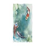 ALAZA Japanese Koi Fish in The Pond Ultra Soft Hand Towel Wash Cloths for Bath, Hotel, Gym, Spa, Beach and Exercise(16' x 30')