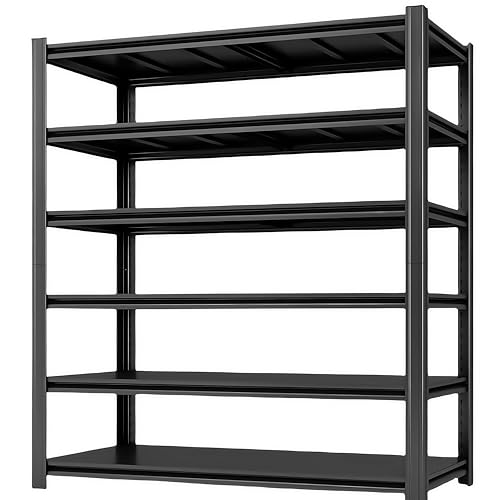 LI JIU HOME Garage Shelving, 6000LBS Storage Shelves, Metal Shelves, 6-Tier Adjustable Heavy Duty Shelving for Basement Industrial Storage, 55" W x 24" D x 84" H