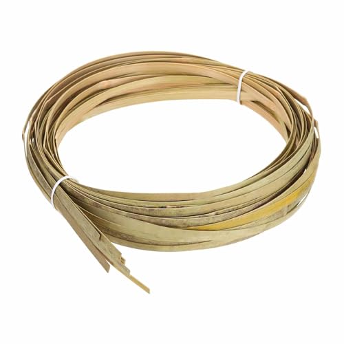 MECCANIXITY 7 Rolls Bamboo Strips for Weaving, 0.24" x 10ft Basket Weaving Supplies Wicker Repair Kit 0.5mm Thick Thin Bamboo Strips for Basket Making DIY Crafts Furniture Chandelier, Green