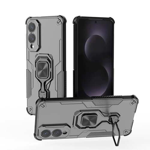 �X�}�z�P�[�X �Ή��@�� for Vivo V70 FE ���C���J�[�}�E���g �L�b�N�X�^���h �ϏՌ��E�ϗ��� �J�����ی� �yPC+TPU�z2 in 1�J�o�[ Black