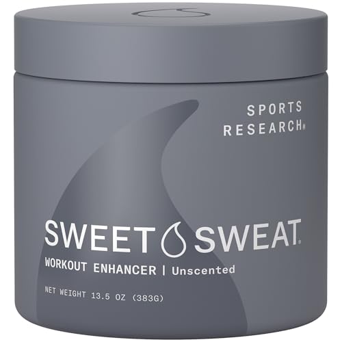 Sweet Sweat®­ Workout Enhancer Gel by Sports Research -Thermogenic Exercise Topical Gel for Faster Sweating - 13.5 oz Jar