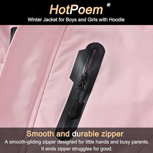 Image of Winter Jacket for Boys and Girls Waterproof Ski Jacket Winter Snow Coat Hooded Fleece Windproof with Zip Pockets