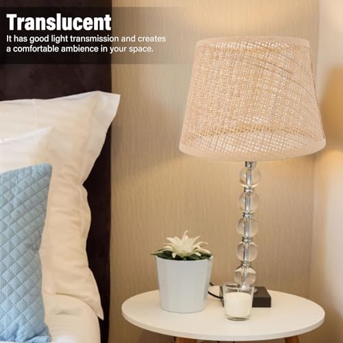Pwshymi Lamp Shade, Handwoven Rattan Iron Table Lamp Cover, Compatible with E27 E14, for Chandeliers Floor Table Light by Pwshymi - Used condition - Image 5