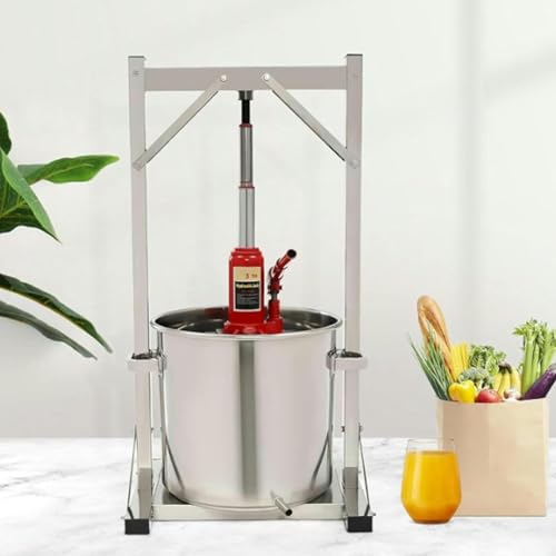 Cashwise Pressoir hydraulique pour Fruits et vin, pressoir à cidre en Acier Inoxydable, pressoir pour Raisins, vin, cidre, jus, équipement de vinification 22L