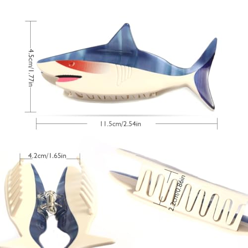 Whale Shark Hair Claw Personalized Ocean Animal Acetate Hair Claw Clip for Women,Blue Whale Hair Clip
