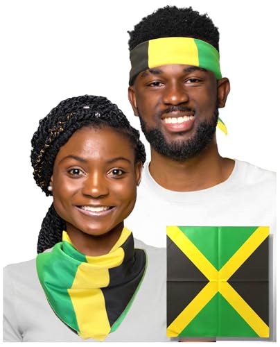 Costume Adventure Jamaican Flag Bandana Jamaica Flag Bandana Headband Jamaican Headwrap Jamaica Clothing