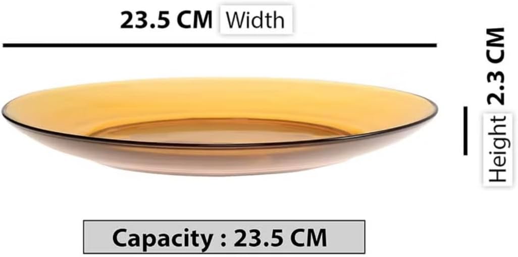Duralex Vermeil 3006df06 Set of 6 Glass Plates 23.5 cm