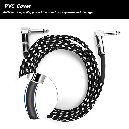 Guitar Cable, 6.35MM Male Right Angle to Right Angle Audio Connection Wire Electric Musical Instrument Cord / 9.8ft for Intelligent Home Equipment Professional Stage Audio