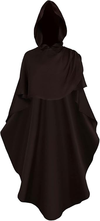 OPHPY Mens Vampire Cape, Adult Gothic Hooded Medieval Cape Unisex Viking Short Renaissance Cloak Wizard Costume For Halloween Cosplay