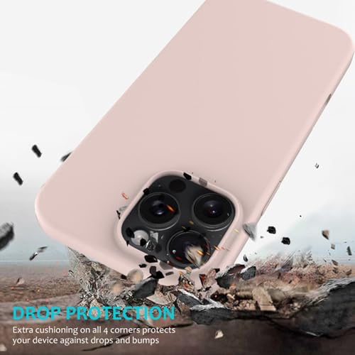 Image of FIRST MART Silicone Back Case for iPhone 16 Pro, Soft-Touch Phone Back Cover for Apple iPhone 16 Pro - Rose Pink