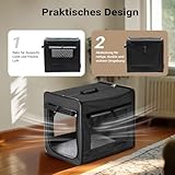 Wiltec Faltbare Transportbox für Hunde, Katzen S (42x36x41 cm), robust, leicht, sicher, Hundebox mit entnehmbarem Kissen, Schwarz
