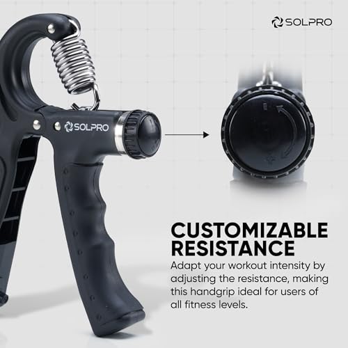 Image of Solpro Velgrip Adjustable Hand Grip Strengthener with Mechanical Counter for Men & Women | Adjustable 5 to 60 kg Resistance | Forearm, Wrist & Finger Strengthener | Home, Gym Workouts
