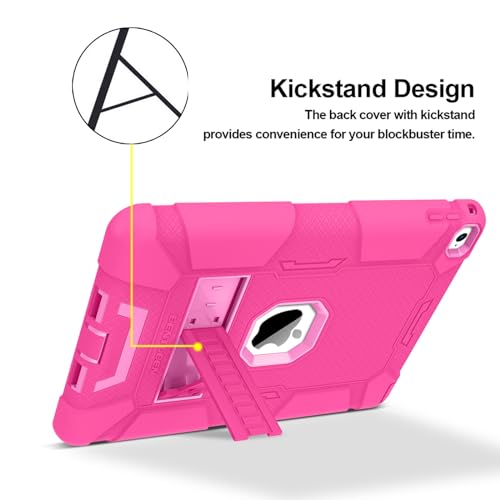BENTOBEN iPad Air 2 Case, Hybrid Shockproof with Kickstand, Hot Pink by BENTOBEN - Image 3
