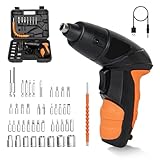 【2025新登場・高トルク・業界最強】Zyrin 電動ドライバー 正逆転切替 電動ドリル 強磁気 4.2V 最大トルク35N.m ドリル ドライバー USB充電式 小型 軽量 手持ち 収納ケース付 コードレス 穴あけ 家庭用・家具組立に最適 45個部品付き 日本語説明書付(ブラック)