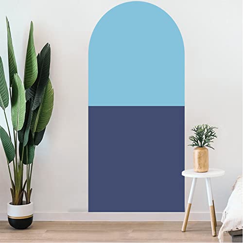 Large Boho Arch Wall Decal Decor, Removable Peel And Stick Modern Boho Wall Mural Wallpaper, Minimalist Arch Wall Sticker For Kids Baby Room Bedroom Nursery Living Room Playroom Decor, 72”X33”(Blue) #TOP2