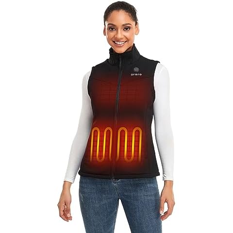 ORORO Women's Heated Fleece Vest with Battery, Lightweight Heating Vest Fleece (Charger Not Included) (Black,M) Cover