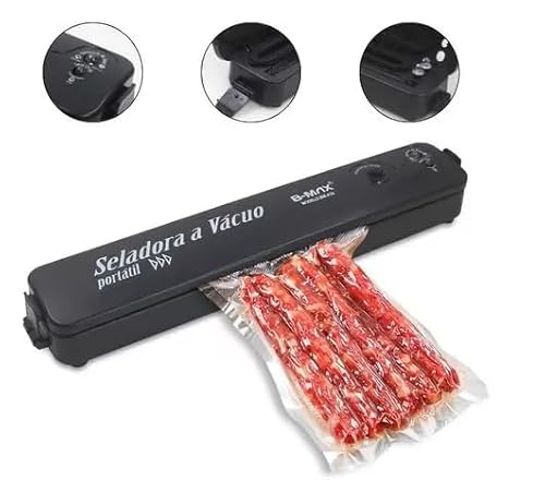 B-MAX Seladora a Vácuo Portátil Preta