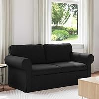 LoogCape Canapé modulable Noir 175 x 82 x 80 cm Tissu avec Coffre Rangement, Design Moderne pour Salon, canapé