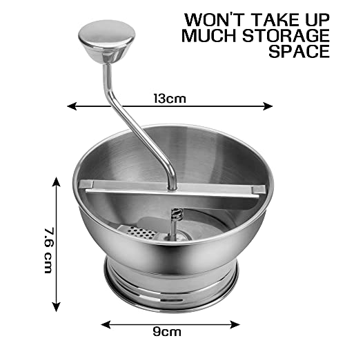 NEOKAVE Mini Food Mill Stainless Steel Ergonomic Rotary Food Jam Mill
