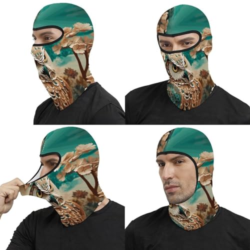 Pasamontañas para Hombre y Mujer con Estampado de Búho, Máscara Térmica para Clima Frío, Protección para Cara, Uso en Motociclismo y Esquí miniatura 5