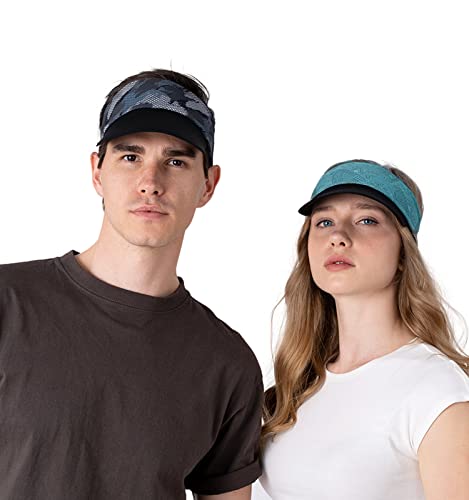 Saniripple Foldable Sun Visor Hats With Upf 50+ Lightweight Sports Sun Cap For Cycling, Running, Hiking Blue And White Camo #TOP5