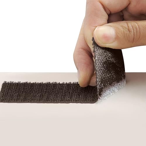 Image of 1.5 inch x 1 Yards Brown Wide Hook and Loop with Self Adhesive Tape Strong Sticky Back Roll Nylon Heavy Duty Strips Excellent Grip Fabric Softener for Home Office School Car Craft Organizer
