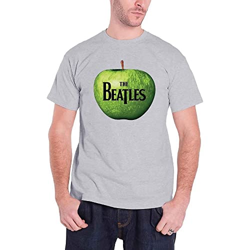 The Beatles Men's Apple Short Sleeve T-Shirt, Grey, Medium