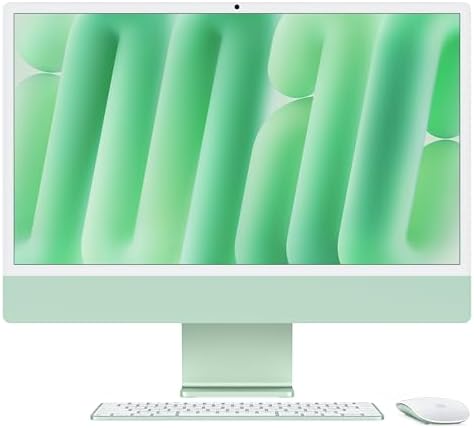 Apple iMac All-in-One Desktop Computer with M4 chip with 10-core CPU and 10-core GPU: Built for Apple Intelligence, 24-inch Retina Display, 16GB Unified Memory, 512GB SSD storage; Green