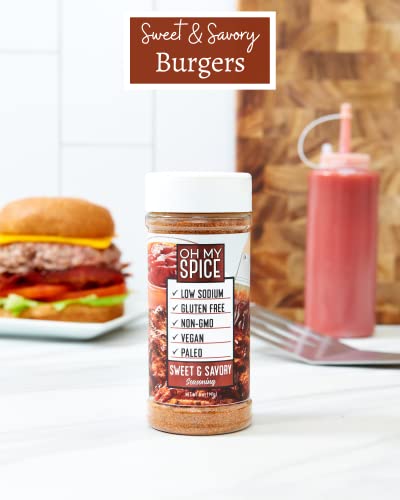 Meat Seasoning Bundle | Everything, Sweet & Savory, Spicy Fajita | Low Sodium Keto Seasoning By Oh My Spice | 0 Calories, 0 Carbs, 0 Sugar, No Msg | Variety Pack Gourmet Healthy Seasonings For Cooking #TOP6