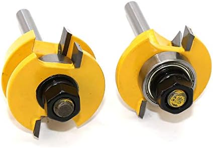 Fonture 2PCS 1/4 Inch Shank Shaker Bevel Rail And Stile Router Bit Woodworking Milling Cutter Tool Set, Yellow - Image 3