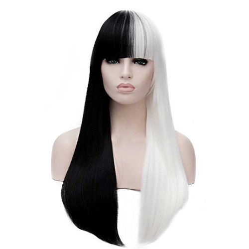 WPQES parrucca sintetica parrucca lunga, parrucca