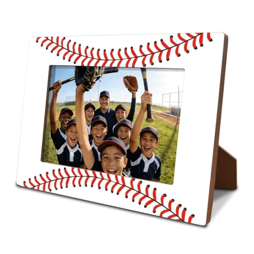 XQLSR Baseball Picture Frame Tabletop Display Frames to Baseball Players and Coaches Sports Themed Photo Frame for 4x6 Inches Photos Sports Decor for Home Gift to Friends