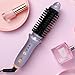 Cordless Heated Round Brush, Travel Size Curling Iron for Short Hair, Portable Straightener Comb Hair Curler, Rechargeable Styling Curling Brush for Women (Purple)