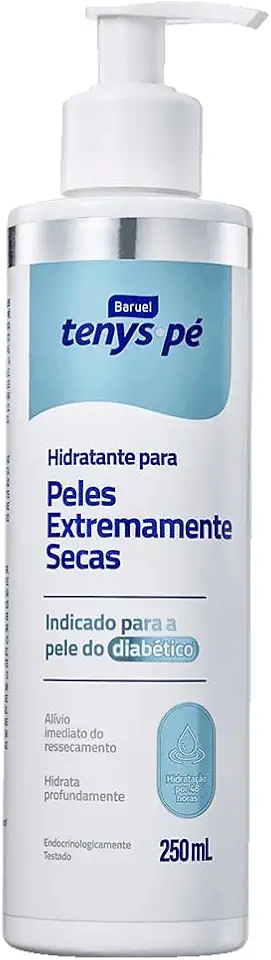 Tenys Pé Baruel Hidratante Regenerador para Peles Extremamente Secas 250ml - Hidratação de até 72 Horas, Seguro para Pele do Diabético, Livre de Parabenos