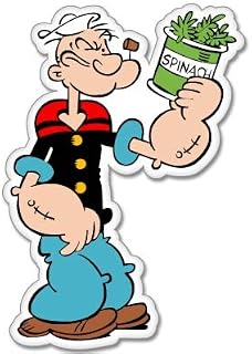Popeye The Sailor Spinach Vynil Car Sticker Decal - Select Size