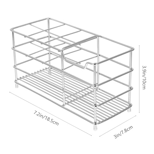 HOUDERCO ステンレス製歯ブラシホルダー 多機能収納コンパクト設計 歯磨き粉とカップ対応 洗面所浴室キッチン用 牙刷置物架 スロット排水速