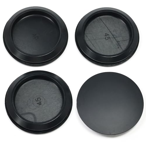 Image of 4 Pcs 45 mm Silicone Rubber Plugs Snap in Locking Hole Plugs for 45 mm (1-3 /4 inch) Round Holes, Flush Type Rubber Stoppers, Flexible Tube Pipe End Caps Covers, Waterproof Sealing Plugs, Black