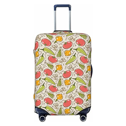 Vegetable Fruit Print Suitcase Cover Luggage Protector Washable Elastic Fashionable Travel Gear Cover