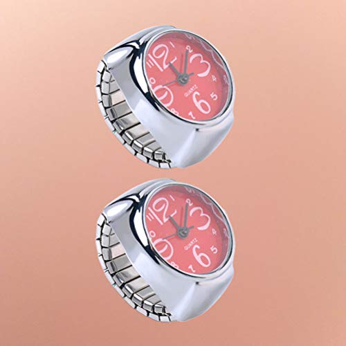 Relógio de Bolso de Silicone 2pcs relógios de quartzo de desgaste de dedo Relógios de anel criativos